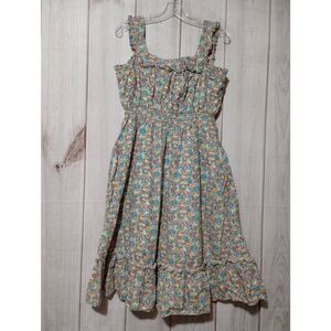 Saint Geraldine Anthropology Dress Ladies Large Sleeveless Pink Blue Midi Pocket